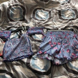 Two piece flowered cropped outfit